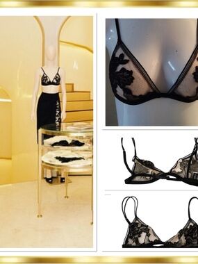 La Perla Privilege Floral Leavers Lace Frastaglio Appliqué Triangle Bra Size 3